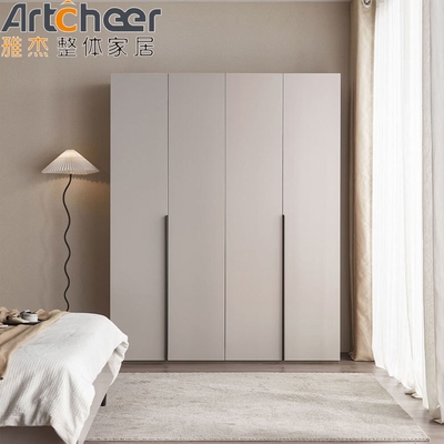 Mobiliário de quarto guarda-roupa moderna cinza claro Design de armário com roupa cabide e duas portas