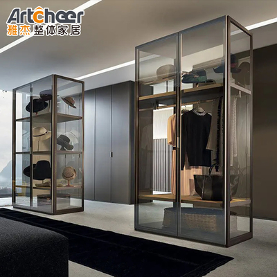 Mobiliário de quarto Design de luxo Armazém de alumínio Sistema de armário com acessórios
