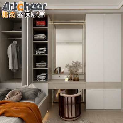 Armazenamento de quarto de madeira Armário Porta de dobradiça Guarda-roupa Cor personalizada para personalizada