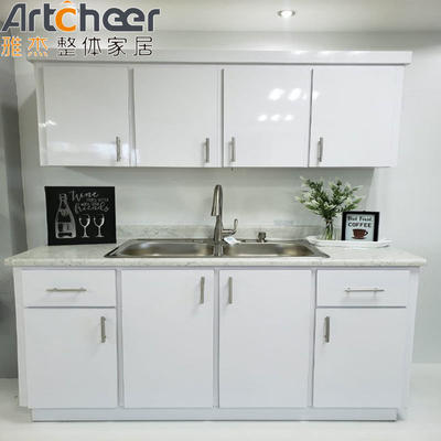 Armário de cozinha curvos de pequena liga de alumínio com cor personalizada e tamanho modular / RTA